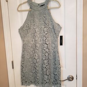 Lulu's Green Halter Sheath Dress for Wedding Guest NWT Size L